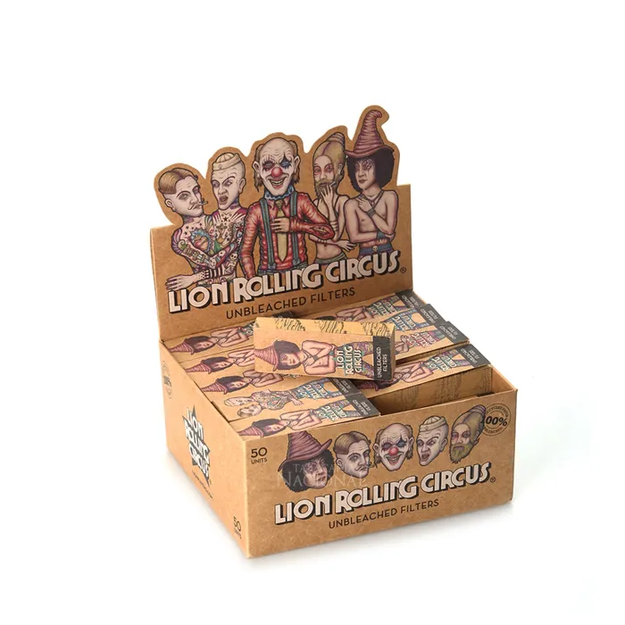 15181942539-pdhdsr02.webp Piteira De Papel Lion Rolling Circus Undreached Filters CX / 50un - Imagem 1