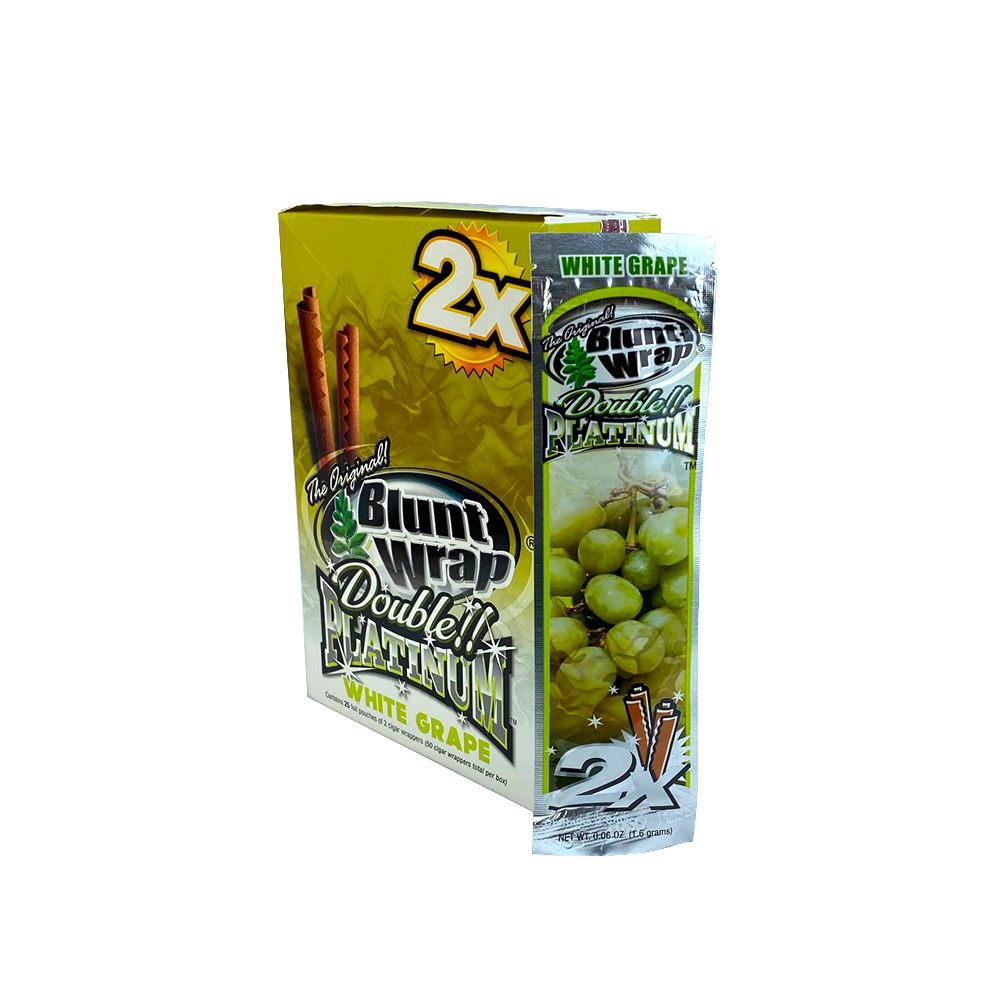 15184497077-bwdpc15.png Display Seda Blunt Wrap Double Platinium (CX/25 Pacotes Com 2 un) - White Grape - Imagem 1