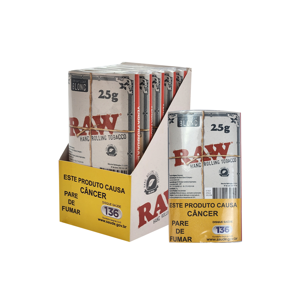 15269169465-uihga01.png Display Tabaco Para Enrolar Cigarro Raw Bright Leaf 25g (CX/5un De 25g) - Imagem 1
