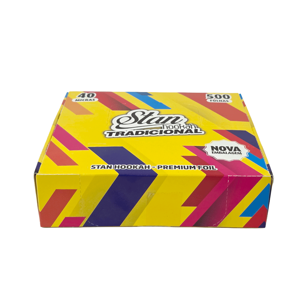 PPLSTN02 Papel Alumínio Stan Hookah Liso 500 Folhas - Imagem 1
