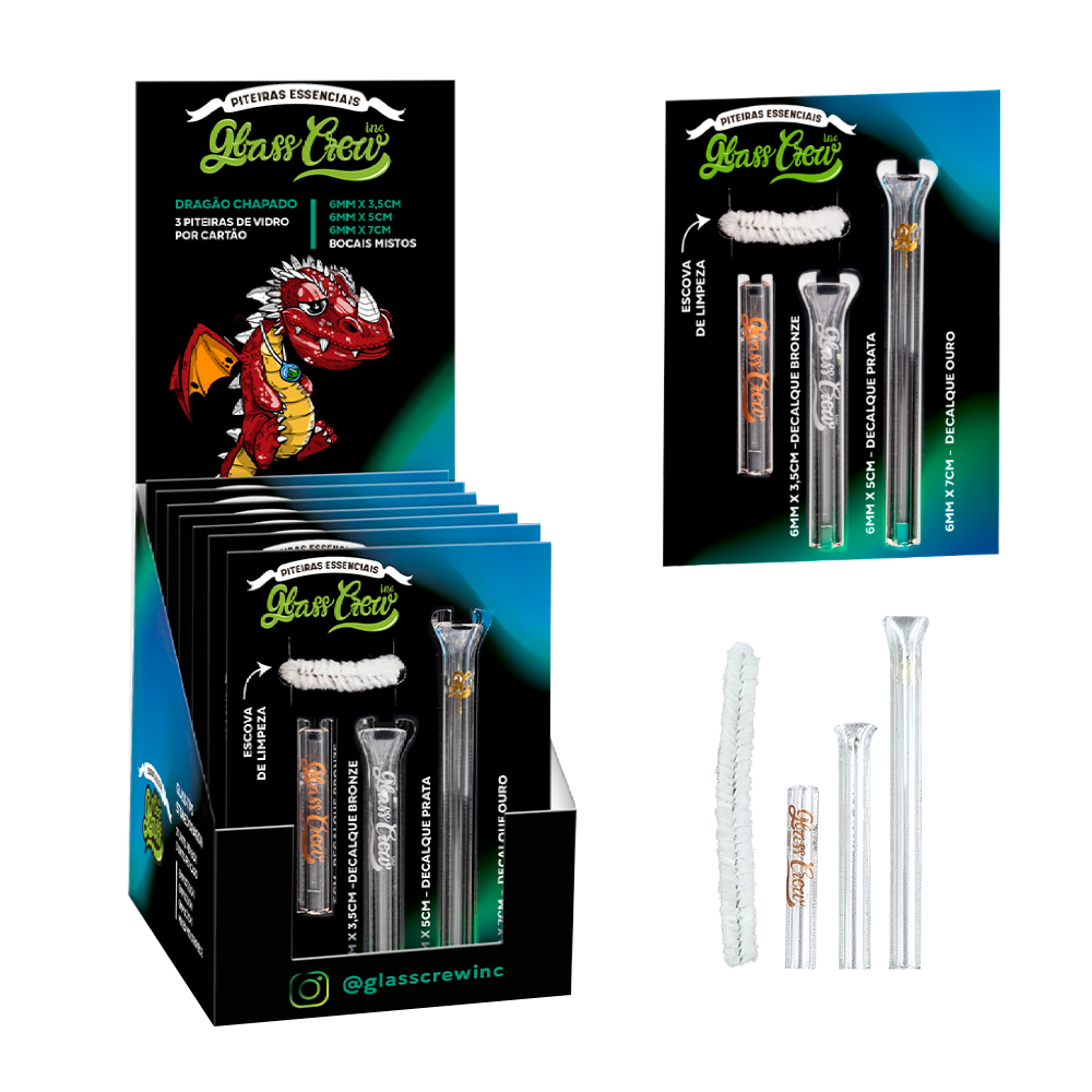 15181828692-ptdvgc06.png Display Piteiras de Vidro Glass Crew Essencial – Dragão Chapado (7 Kits) - Imagem 1