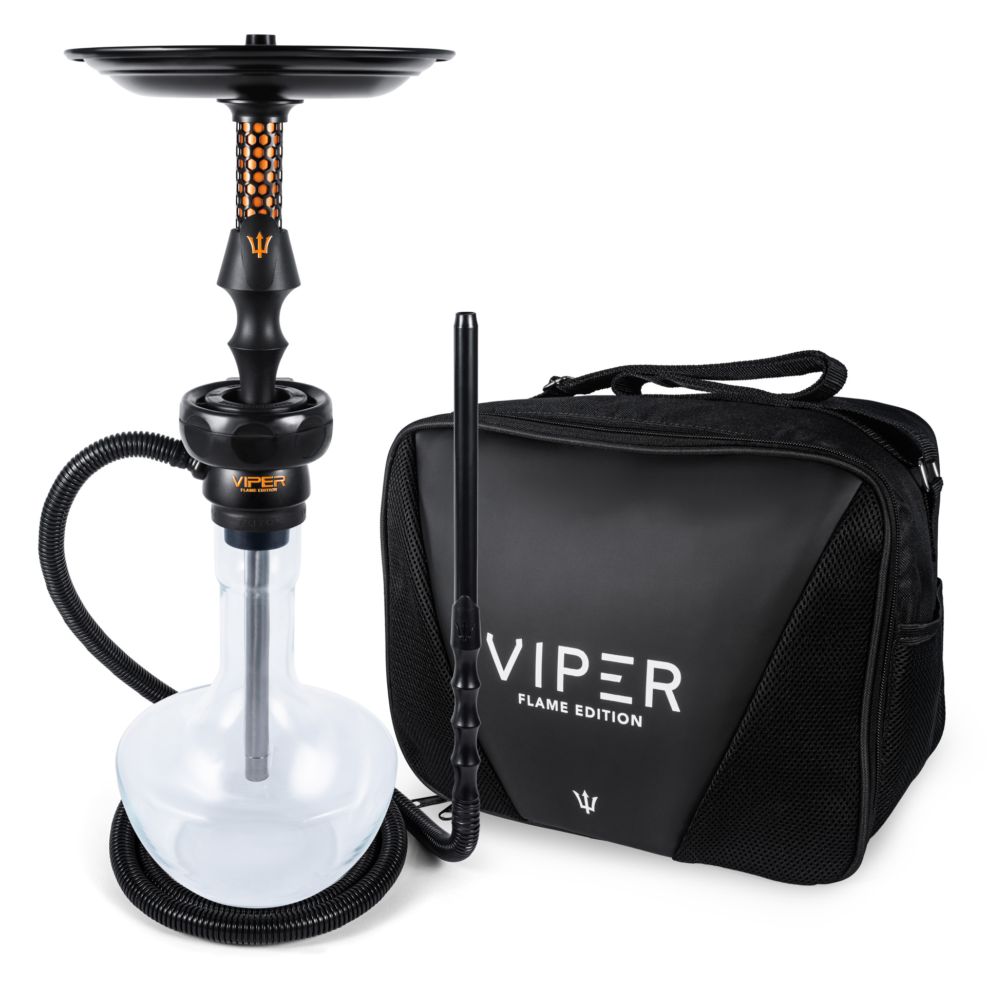 15559834896-03-viper-flame-laranja-002.jpg Narguile Completo Triton Viper Flame Edition Bolsa - Laranja - Imagem 1